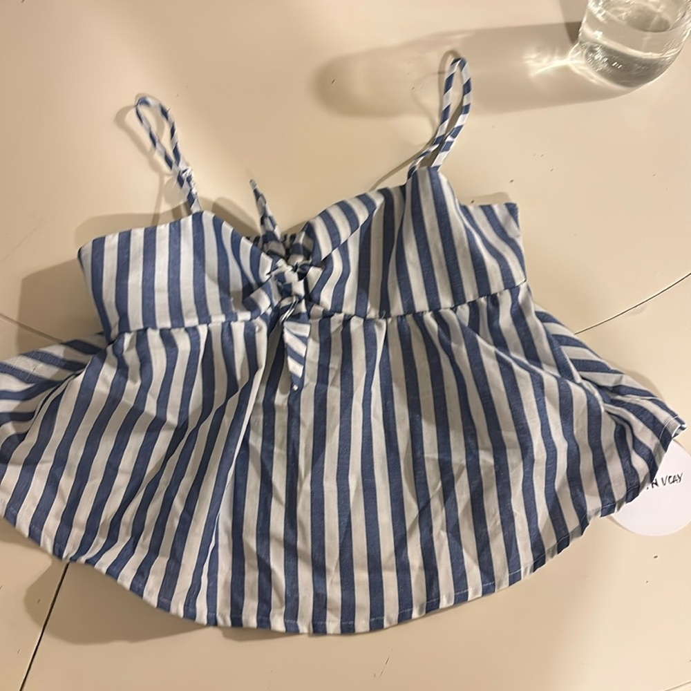 🍀 NEW SHEIN Blue and White Tank Top for Casual Style